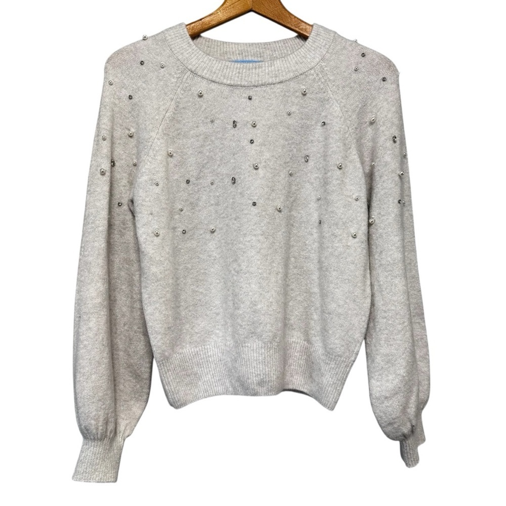 Draper James RSVP Long Sleeve Embellished Sweater Size Small Glitzy Glam Casual - Picture 1 of 9